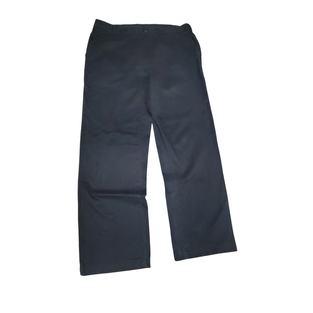 George Mens Flat Front Chino Pants 38x32 Navy Blue Straight Leg